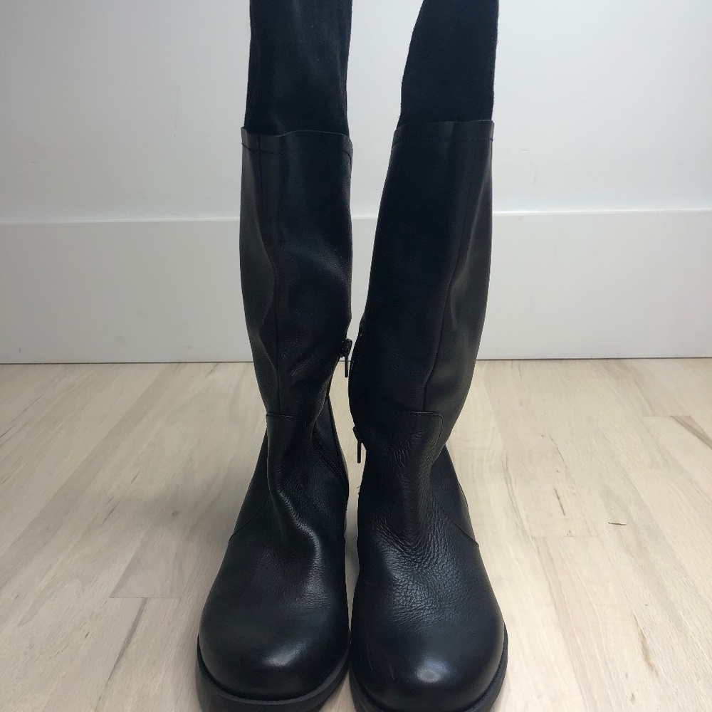 me too- Black Leather/Suede Boots